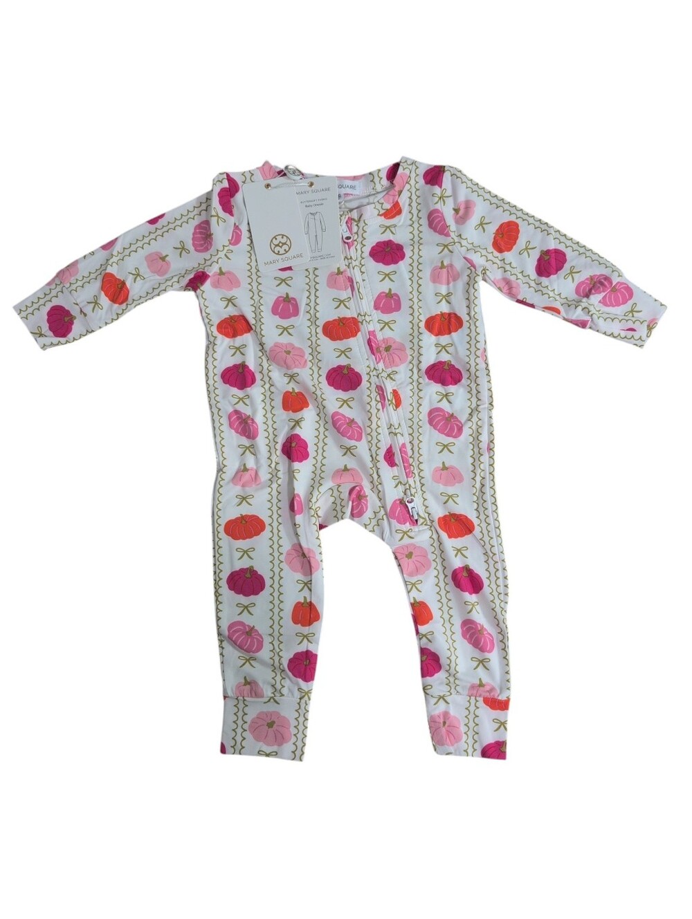 Mary Square Babies One Piece Sleeper No Footies, Pumpkins, NWT